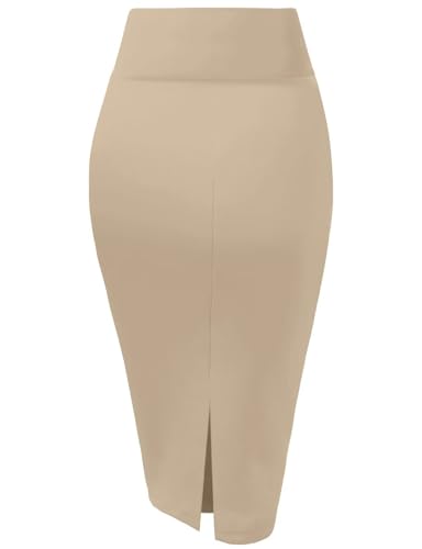Image of Hybrid & Company Women's Scuba Pencil Skirt | Scuba stretch fabric, sleek tailored design, comfortable fit, suitable for office, meetings, and professional settings
