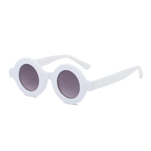 Lunettes de soleil rondes vintage champagne et verres dégradés UV400 pour femme