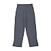 Girls Summer Pants Cotton Linen Elastic Waist Lightweight Casual Trousers Fashion Side Slit Hem Pants with Pockets