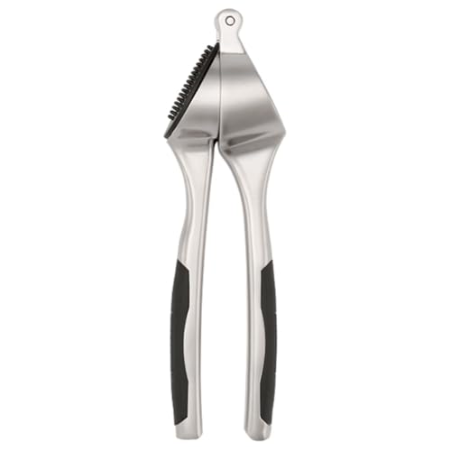 Stellar Contour Gadgets Garlic Press, Cushioned Grip, Dishwasher Safe, Chrome Plated Zinc Alloy