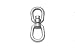 Indusco 86300036 Hot Dipped Drop Forged Galvanized Steel Eye and Eye Swivel, 12500 lbs Working Load Limit, 1" Trade, 4-1/2" Diameter x 9-5/8" Length