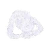SMELEYOU Boa White Boas Ribbon Stripes Garra Decorativa para árbol de Navidad 5pcs 2m