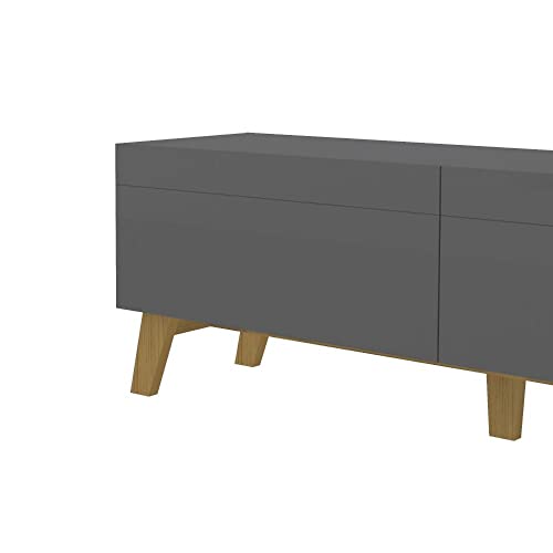 Rack para Tv até 70 Polegadas 220cm 3 Gavetas Retrô Manchester Yescasa Grafite/carvalho