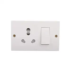 Anchor by Panasonic Polycarbonate 20 Amp Penta Combined 2-Hole Box with Switch (White)