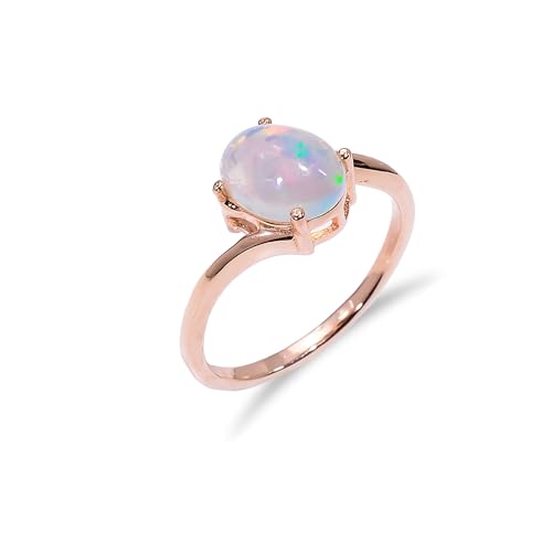 Bague opale de feu Éthiopienne en argent sterling 925 de haute joaillerie