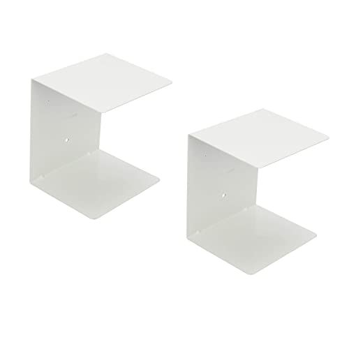 Image of Go Hooked Heavy Duty Metal Wall Mounted Book Shelves for Study Room, Living Room and Bedrooms (3 Pcs) (White)