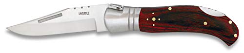 Navaja LAGUIOLE Caza micarta Roja 10 cm para Caza, Pesca, Camping, Outdoor, Supervivencia y Bushcraft Albainox 10665 + Portabotellas de regalo