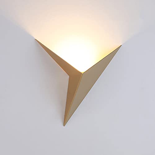 YFMYY Applique murale à LED Triangle moderne Blanc chaud 3000K Appliques d'éclairage 3W Applique murale d'intérieur contemporaine Créativité en fer...