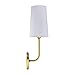 Linea di Liara Forma Gold Wall Sconce, White Fabric Shade, Antique Brass, UL Listed, Modern Wall Lighting, Bathroom Hallway Bedroom Wall Sconce, Up Light, Wallchiere Wall Lamp, 17x8x5 inches