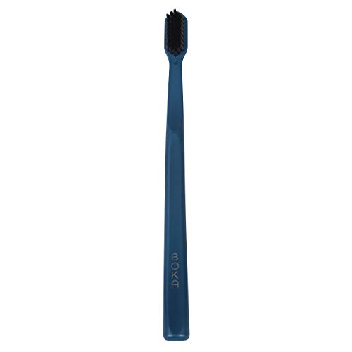 Boka Classic Toothbrush with Extra-Soft Activated-Charcoal Tapered Bristles | Bioplastic Handle | Includes Travel Cap | Dentist-Approved (Blue)