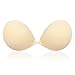 MITALOO Push up Strapless Self Adhesive Plunge Bra Invisible Backless Sticky Bras with Buckle (CUPB, Nude)
