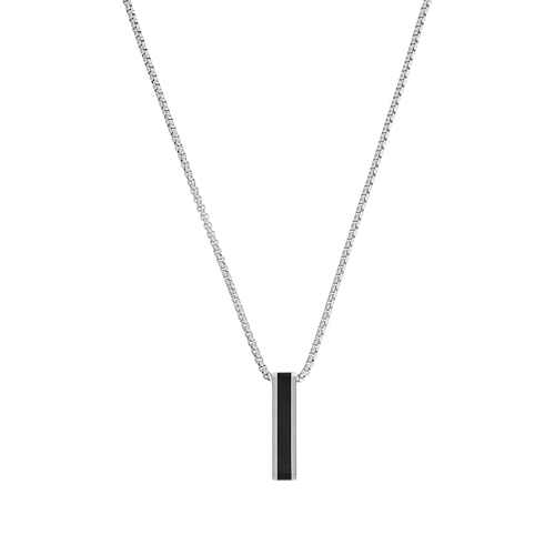 s.Oliver Kette mit Anhänger Edelstahl Herren Halsschmuck, 55+5 cm, Silber, Kommt in Schmuck Geschenk Box, 2035796 – Ansicht 1