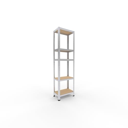shelfplaza® 180x50x30cm Home Schwerlastregal verzinkt/Metallregal mit 5 Böden/Kellerregal Metall, Garagenregal, Werkstattregal oder Regal Lagerregal/Steckregal Metall mit 175kg Tragkraft