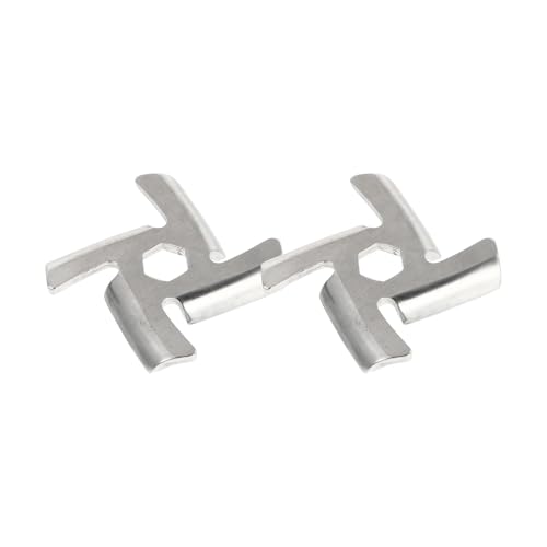 PAMINGONO Cuchillas para Carne de Acero Inoxidable, Repuesto para Picadora Doméstica, Diámetro 55 Mm, Centro de 9 Mm, Juego de 2 Piezas, Accesorio para Moler Carne en Cocina Familiar