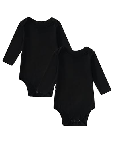 Image of DEFAHN Viscose from Bamboo Baby Bodysuits 2 Pack, Baby Onsies 0-24M | Soft, Breathable Stretch for Sensitive Skin, 3-Snap Closure, Lightweight Comfort for Naps,Layering and Daily Wear