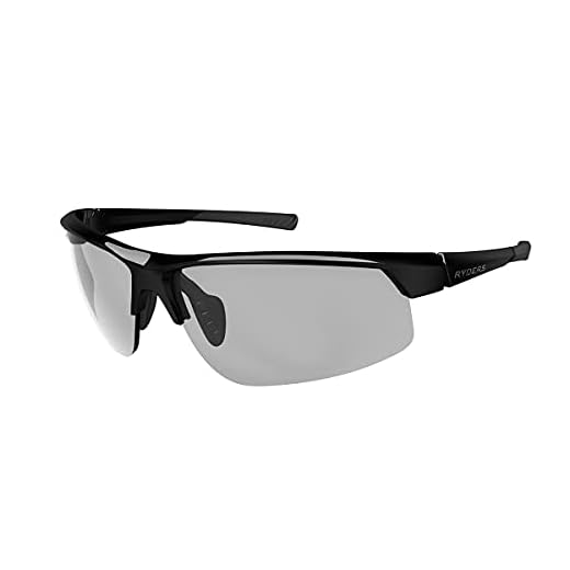 Ryders Eyewear Sports Sunglasses 100% UV Protection, Impact Resistant Adjustable Sunglasses for Men, Women - Saber (Black Frame/Clear Lens)