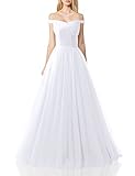 Nina A-line Tulle Prom Formal Evening Homecoming Dress Ball Gown White 2