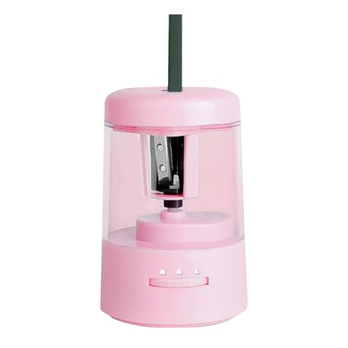 ジアン 鉛筆削り 電動 自動 小型 USB充電 乾電池 削りすぎ防止 えんぴつ シャープナー 子ども 小学生 文房具 (ピンク)