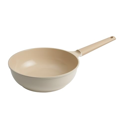 Wok beige con recubrimiento cerámico ecológico 28 cm miniatura 1