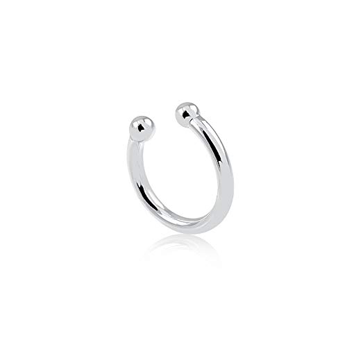 Piercing de pressão liso folheado em ródio branco
