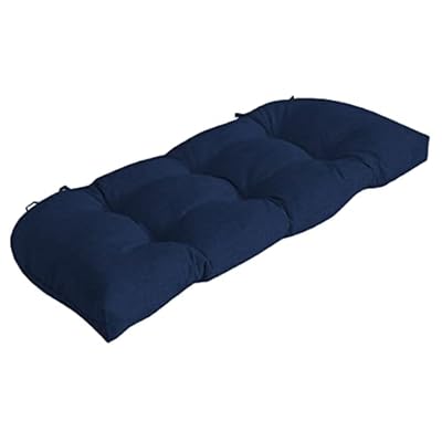 Arden Selections Outdoor Wicker Settee Cushion, 41.5 x 18, Rain-Proof, Fade Resistant 41.5 x 18, Sapphire Blue Leala