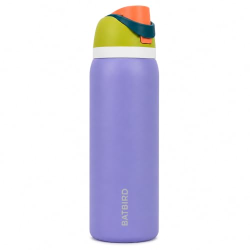 Image of Stainless Steel Water Bottle 32 oz with Flip Lid and Carry Loop (Purple, 960 ml)