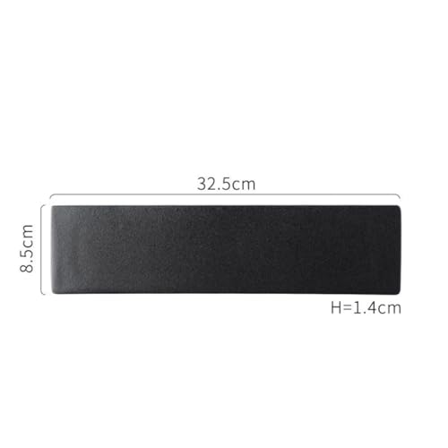 Plato de sushi rectangular de cerámica negro miniatura 5