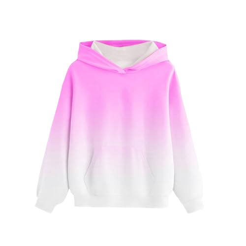 Girls Tie Dye Sweatshirts Fashion Loose Casual Hoodies Gradient Long Sleeve Pullover Hooded Tops with Pockets