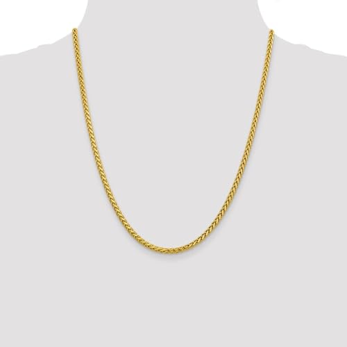 Diamond2Deal 14k Yellow Gold 3.1mm Spiga Wheat Chain Necklace 22" Necklace 10.53g4