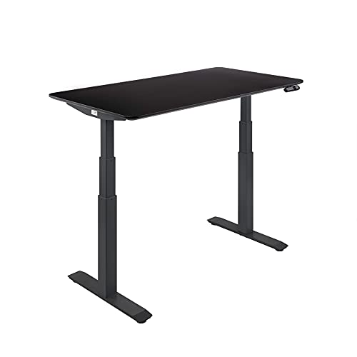 Image of Seville Classics AIRLIFT Pro S3 54 inch Solid-Top Commercial-Grade Electric Adjustable Standing Desk (51.4 inch Max Height) Table - Black /Black