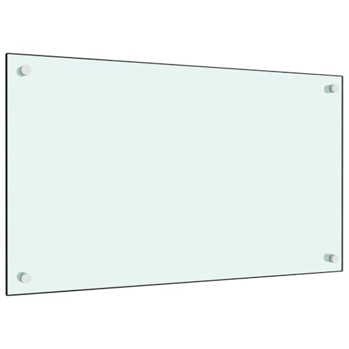 Myheimly Küchenrückwand Spritzschutz Fliesenspiegel Glasplatte Rückwand Herdspritzschutz Wandschutz Herd Küche Hartglas Weiß,70 x 40 cm