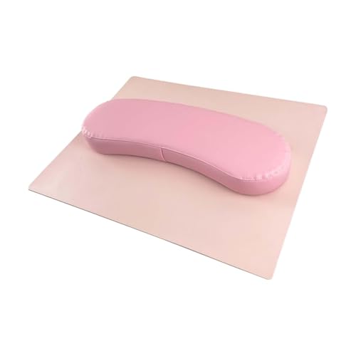 Milageto サロンや自宅での手・肘置き用マット付きネイルサポートクッション, ピンク