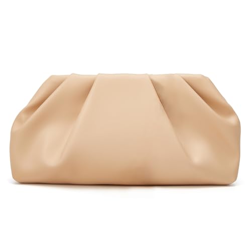 Image of Clutch Purse for Women, Vegan Leather Evening Bag, Soft Pleated PU Small Purses for Formal Wedding, Dressy Party