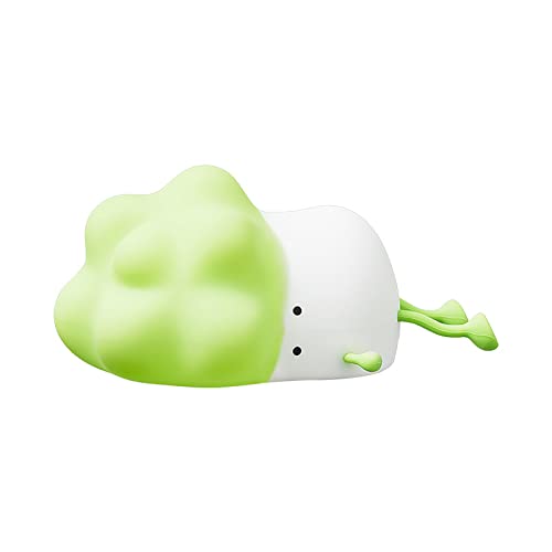 XHTLLO Cabbage Night Light Silicone Lamp, Three Degrees Light Adjustment, Bedroom Bedside Night Light for Kids(108mmGreen)