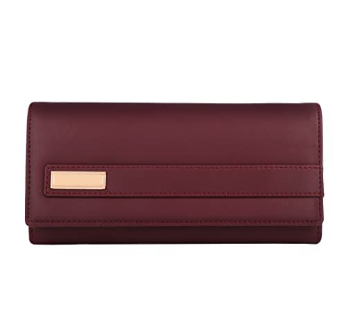 Image of ALSU Women's Maroon Hand Wallet Trendy | Hand Clutch| Hand Purse| 6 Card Pocket| Zipper Pockets| Phone Pocket| Office use (shd-002mar)
