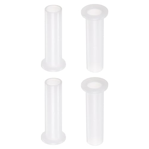 uxcell 4pcs Flanged Sleeve Bearings Plastic Bushings 10mm Bore x 12.1mm OD x 46mm Length Nylon Bushings, White