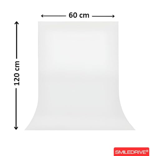 Image of SMILEDRIVE Photography Background Sheets 60 x 120 cm - White | Waterproof Wrinklefree PVC Material