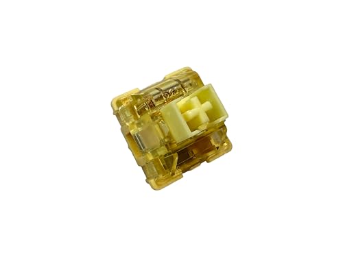 Lubed/Filmed Akko V3 Cream Yellow Pro 5-Pin RGB Linear Switches for Custom Mechanical Keyboards (Lubed and Filmed, 70 Switches)