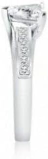 1 Carat Trillion Cut Diamond Solitaire Ring, 925 Sterling Silver, 14k White Gold Plated, Wedding Anniversary