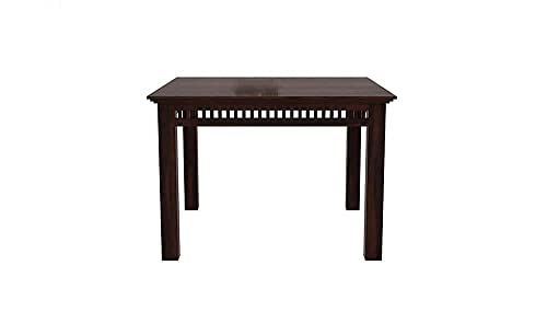 Image of Solid Sheesham Wood 4 Seater Dining Table Set with Cushioned Chairs for Dining Room | Living Room | Home & Office | Hotels Restaurant & Cafe (4 Seater, C-Walnut)