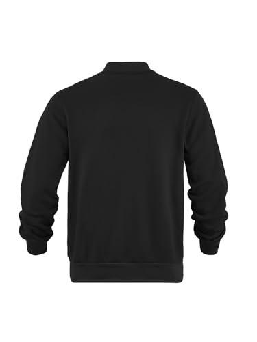 evzosrz Men's Full-Zip Fleece Mock Neck Jacket Casual Thick Warm Sweatshirts Baggy Outdoor Running Athletic Coats Jackets3