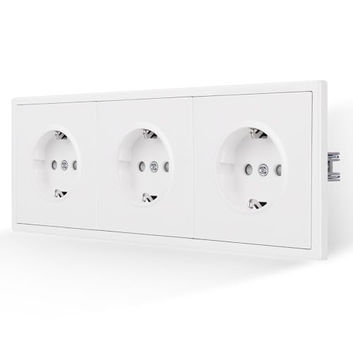 Prise Schuko triple à pince enfichable 16A JIMEIDA encastrable