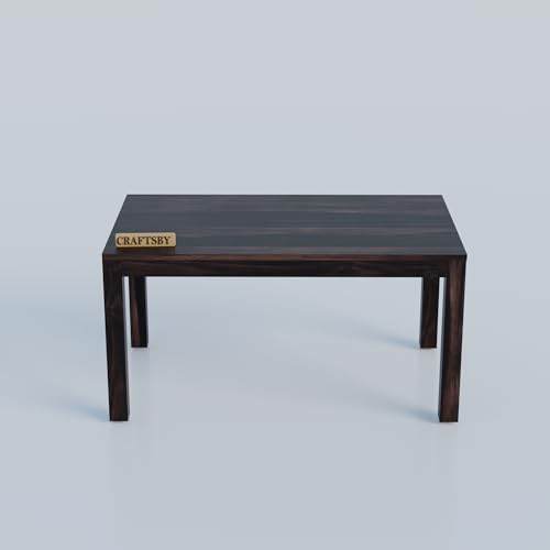 Image of 57 Inch Length Solid Sheesham Wood 6 Seater Dining Table Set | Six Seater Dinner Table with 6 Grey Cushions High Chairs| Dinning Table Set 6 Seater For Living Room|Table & Chair,Walnut Finish