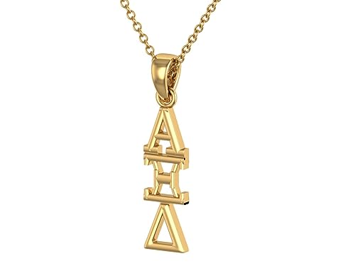 Alpha Xi Delta Vetical Yellow Gold Plated Sterling Silver with 18