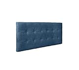 DHOME Cabecero, Cabezales de Cama Acolchado Capitoné 8cm de Grosor. Cabezal tapizado ACUALINE Tela y Polipiel. Cabeceros de Cama Matrimonio e Individual (Tela Azul, 150cm (Camas 150/160))