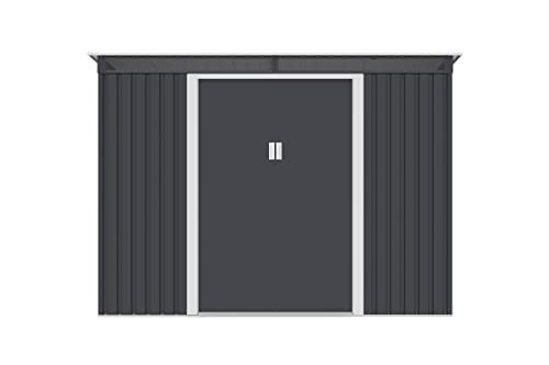 OUTTECH Gerätehaus, anthrazit, Stahl, 261 x 181 x 186 cm, Schiebetüren – Bild 7