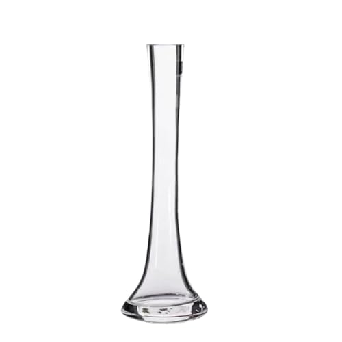 Clear Glass Bud Vase 9.8 Inch Tall Round Bottom Floral Container for Wedding Party Home Office Decor 1 Piece