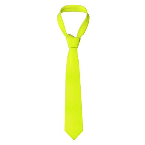 WXBHHJN Cravate à imprimé lavande pour homme – Cravate de couleur unie pour homme pour le travail et le mariage, jaune fluo, One Size