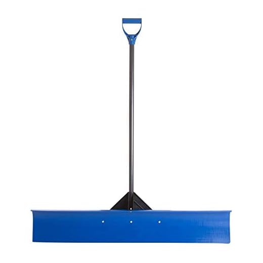 The Snowcaster 48UPH Pusher Shovel with 48-Inch Heavy Duty Plastic Blade, Blue