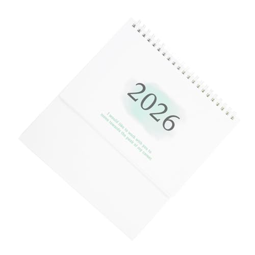 NUOBESTY 小型スタンディングデスクカレンダー コンパクトフリップカレンダー 2025年7月から2026年12月まで 毎日の計画と整理に ライトグリーン